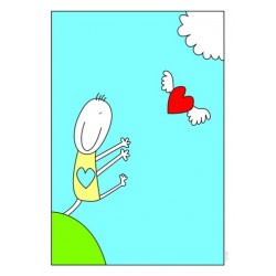 کارت پستال فانتزي 10/5×15 قلب پرنده